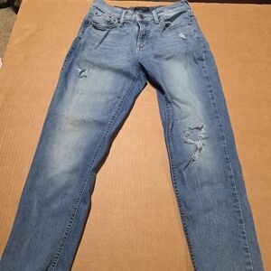 Banana Republic Girlfriend 26/2 Raw Hem Blue Jeans Pre-owned